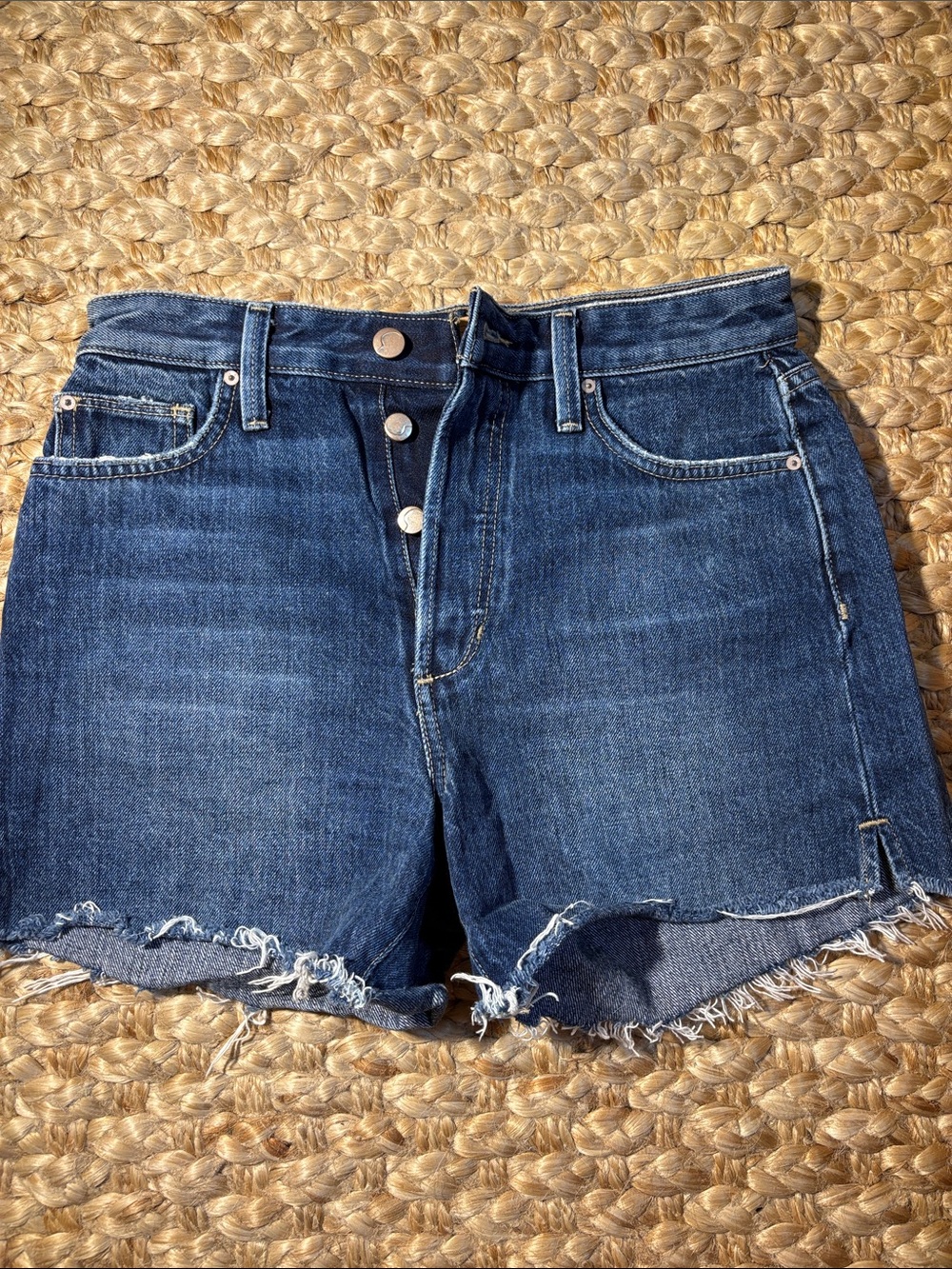 Joe’s The Smith High-Rise Button-Fly Dark Blue Denim Shorts
